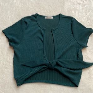 Better Be Greenish-Blue Tie Front Open Top Size Large